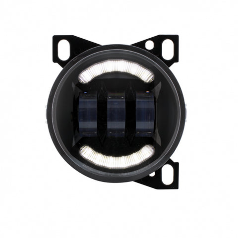 4 1/4” Black Round LED Fog Light with LED Position Light Bar for Peterbilt 579/587 & Kenworth T660 Series