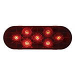 7 LED Oval Stop, Turn & Tail Light - Red LED/Red Lens